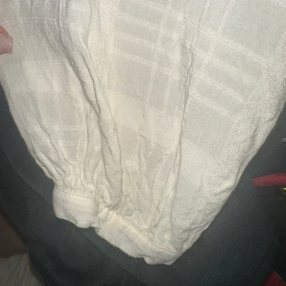 XL Old Navy Cream Long Sleeve Blouse w tassels - Picture 4 of 5